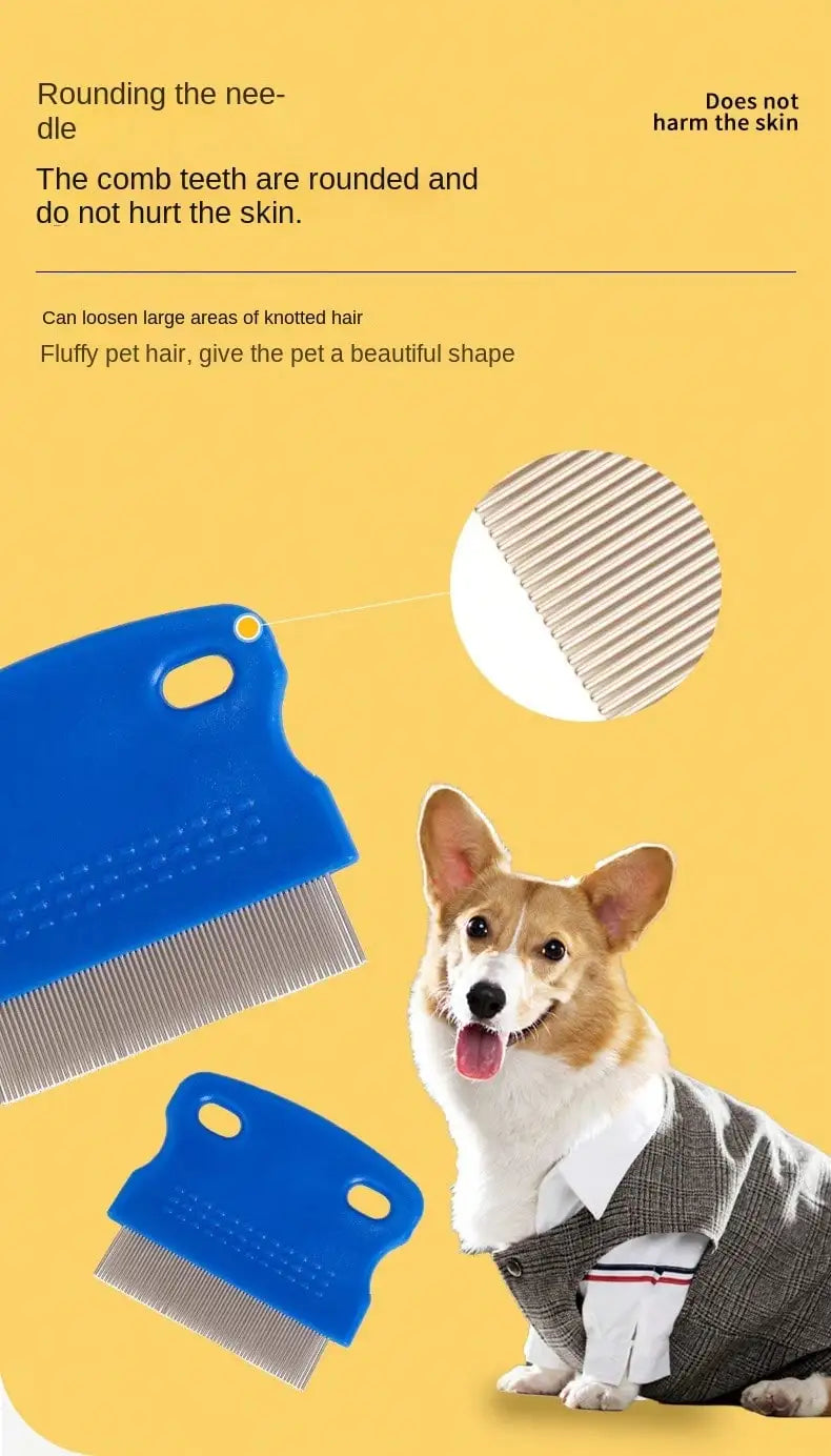 Edelstahl-Floh- und Laus-Kamm-Set für Hunde und Katzen