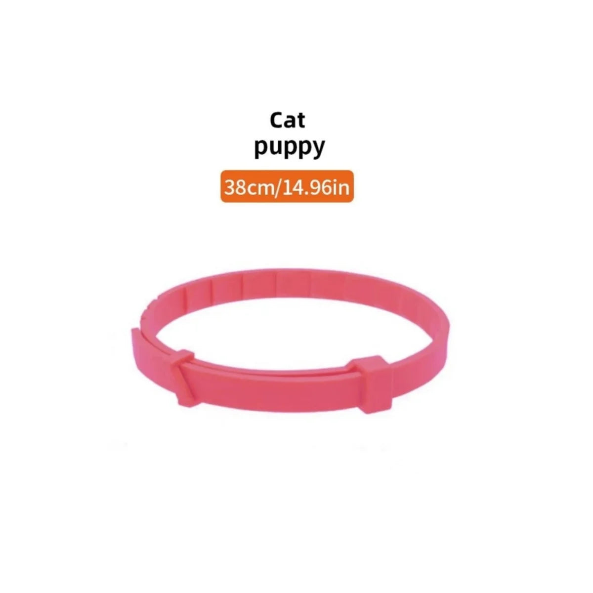 A bright pink adjustable waterproof pet collar for a cat puppy.