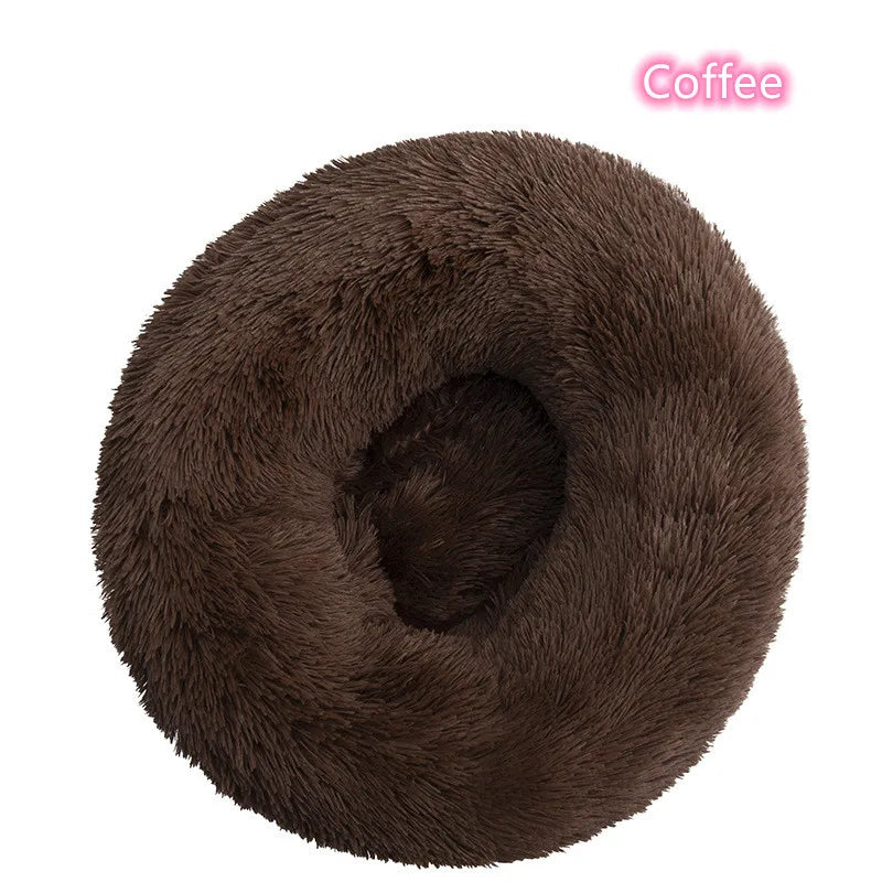 Lit Donut en Peluche Confortable pour Chat