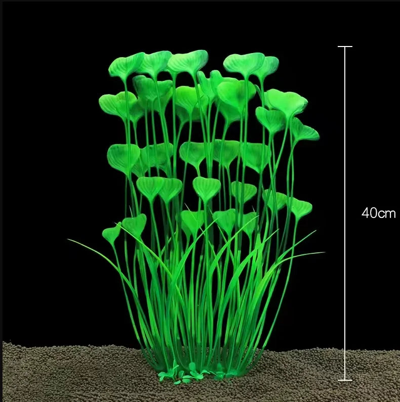 Artificial Aquarium Plants with Ceramic Base – Realistic Green Decor for Fish Tanks