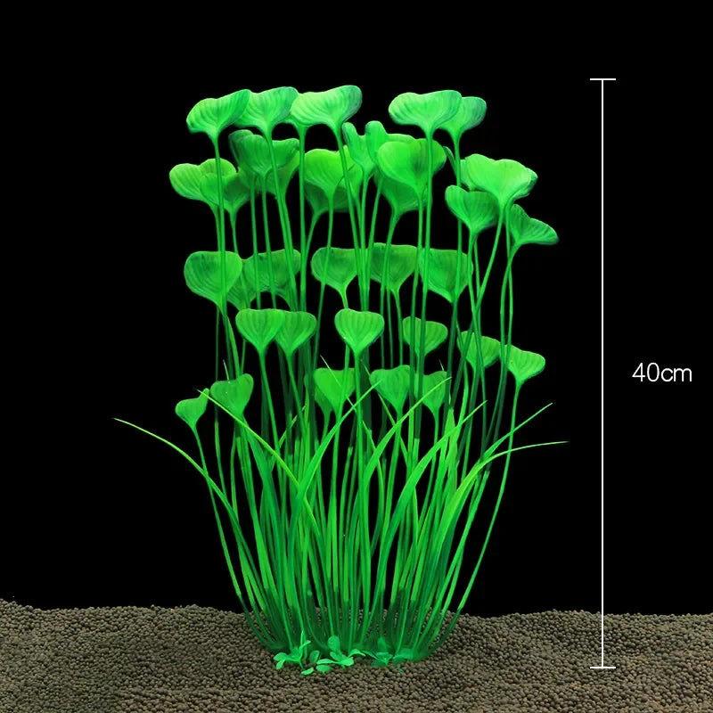 Planta Artificial Realista para Acuario con Base de Cerámica