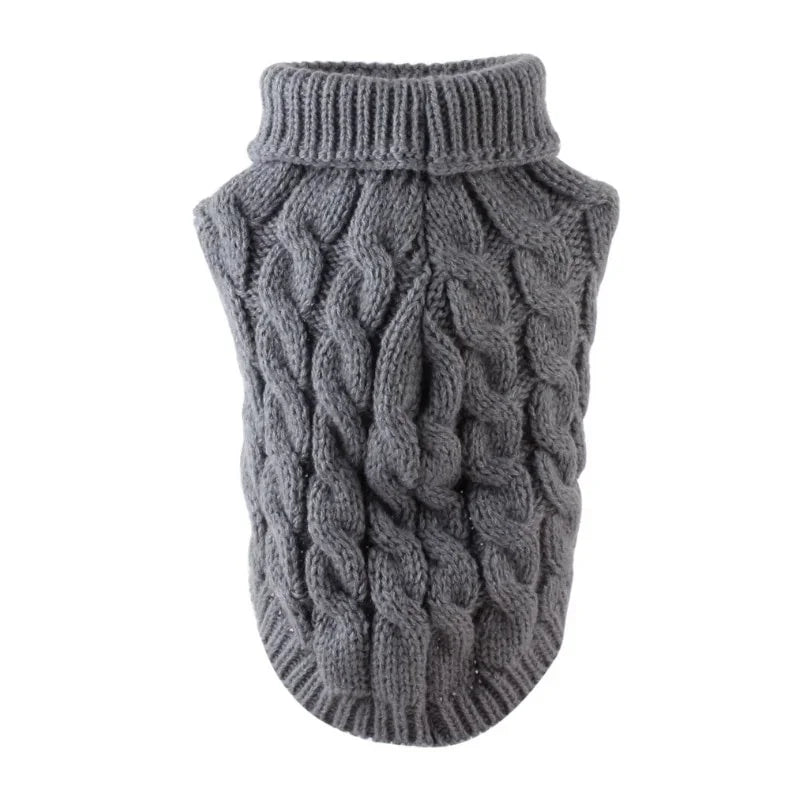 Classic Knitted Turtleneck Sweater for Small Dogs and Cats