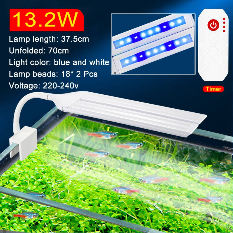 Lampe LED à pince réglable pour aquarium