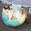 Lit Donut en Peluche Confortable pour Chat