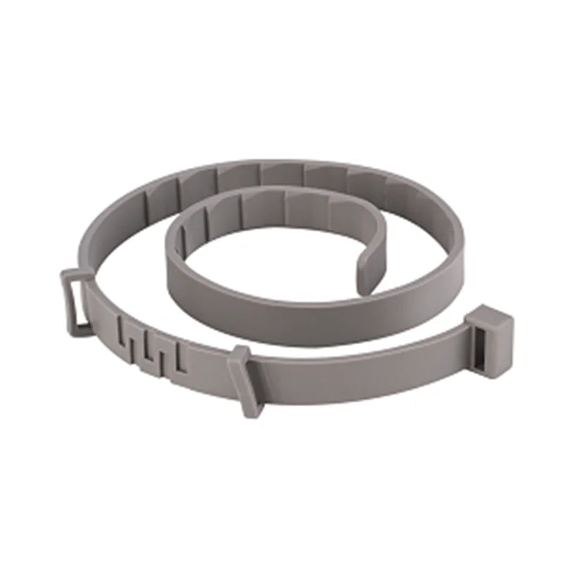 A gray adjustable waterproof pet collar for small dogs and cats.