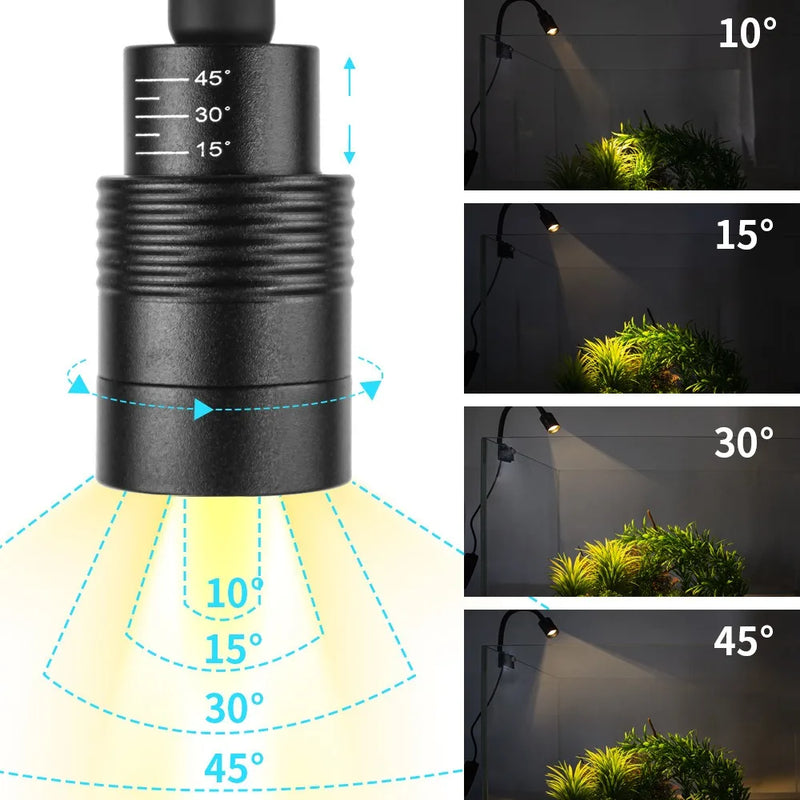 Lampe LED à pince pour aquarium - Design fin