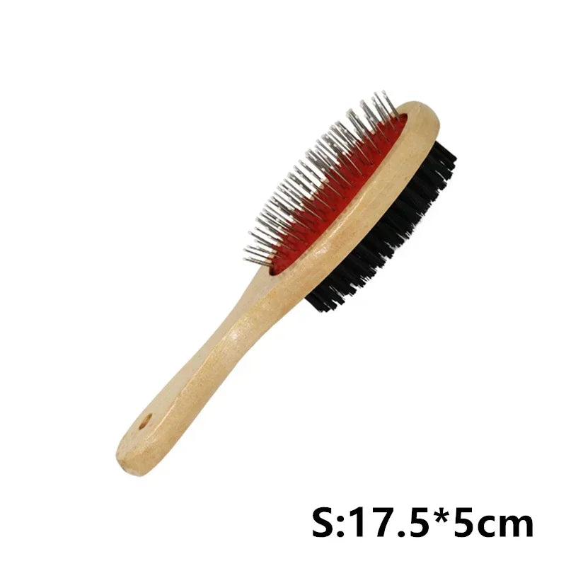 Double-Sided Wooden Pet Grooming Comb