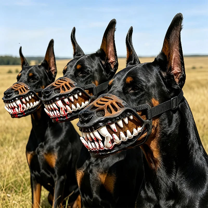 Scary Dog Muzzle Costume Mask with Fake Teeth