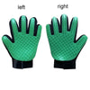 Pair of green silicone pet grooming gloves shown from the left and right sides