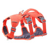 Orange padded dog harness with a gray control handle