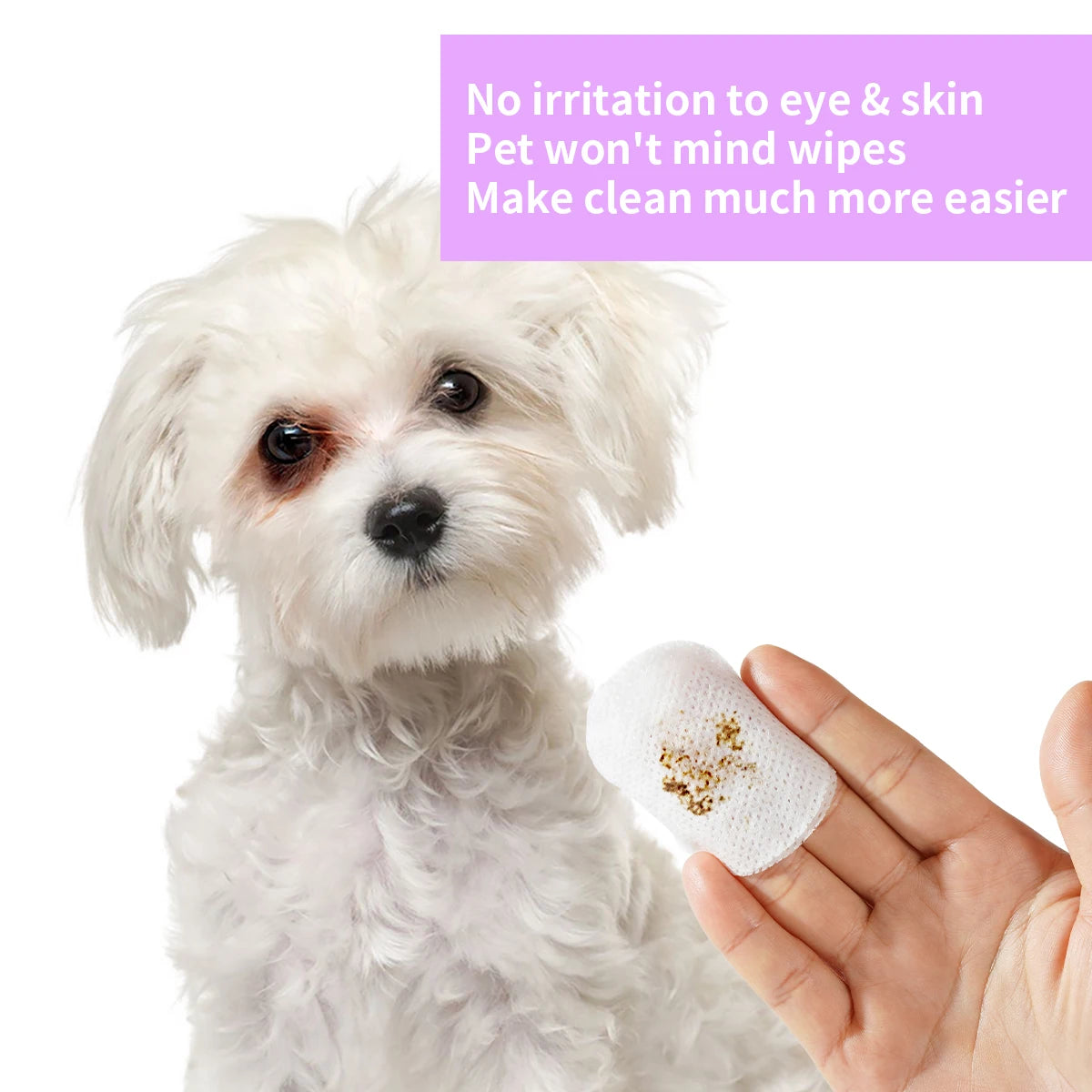 Gentle Pet Eye Wipes with Plant Extracts for Cats and Dogs