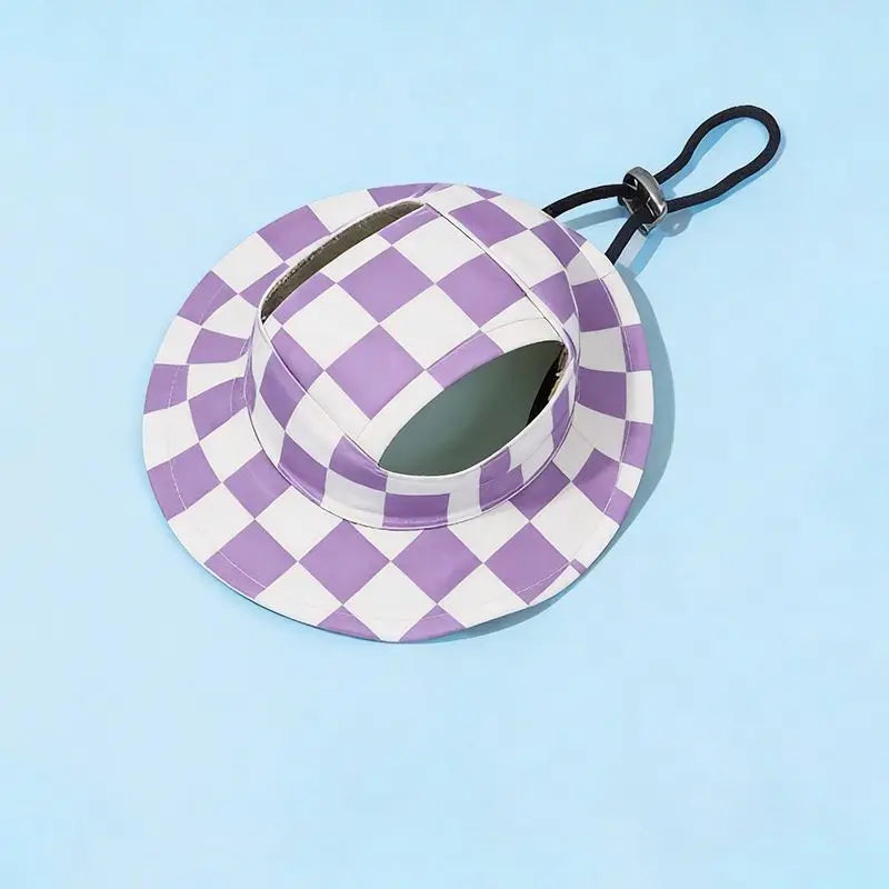 Adjustable Pet Bucket Hat with Ear Openings for Sun Protection