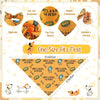 A collection of yellow dog bandanas featuring various patterns and designs for dogs and cats.