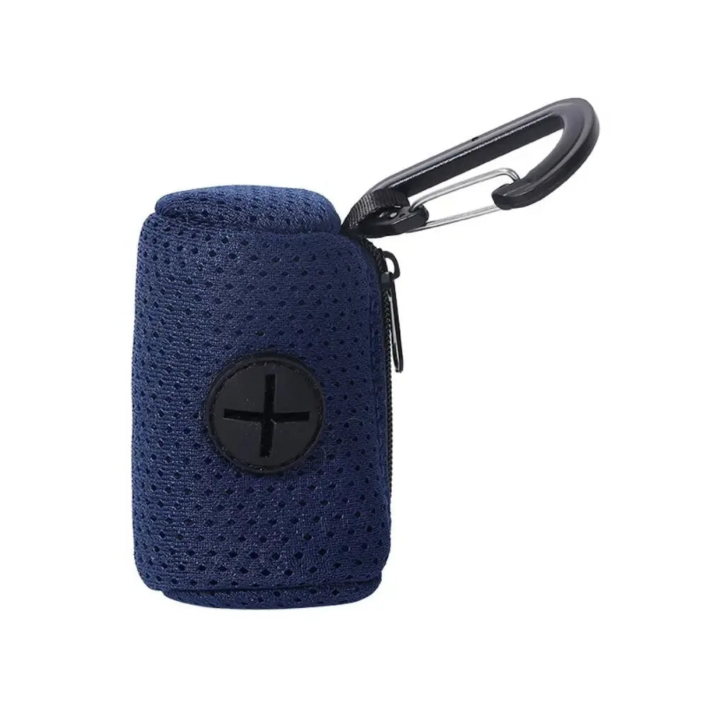 Portable Mesh Dog Waste Bag Dispenser with Carabiner Clip