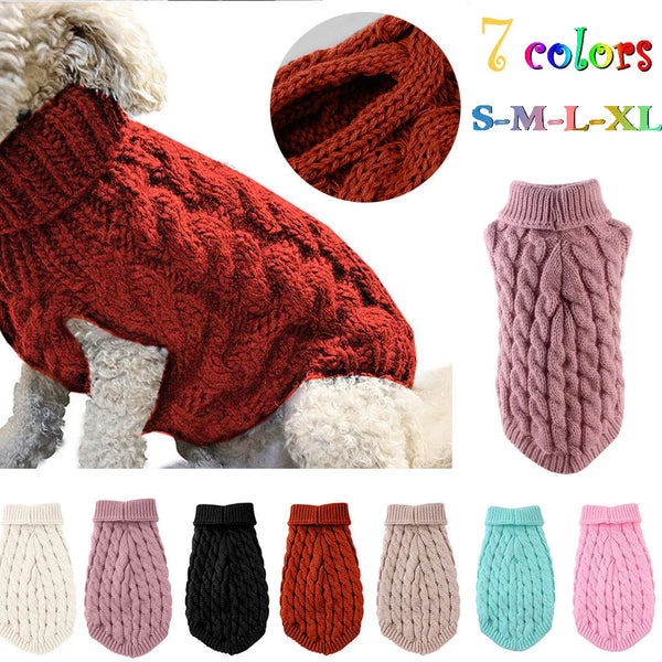 Winter Knit Dog Sweater - Warm Coat for Dogs