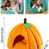 3D Pumpkin Pet House - Semi-Enclosed Bed with Removable Cushion