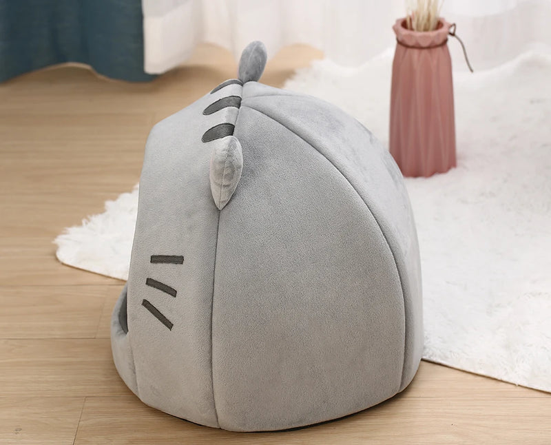 Warm Cat Bed Cave with Cushion and Pet House