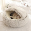 Lit Semi-Ouvert en Peluche pour Chats et Chiens