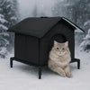Outdoor Cat House with Heated Insulation and Raised Waterproof Base
