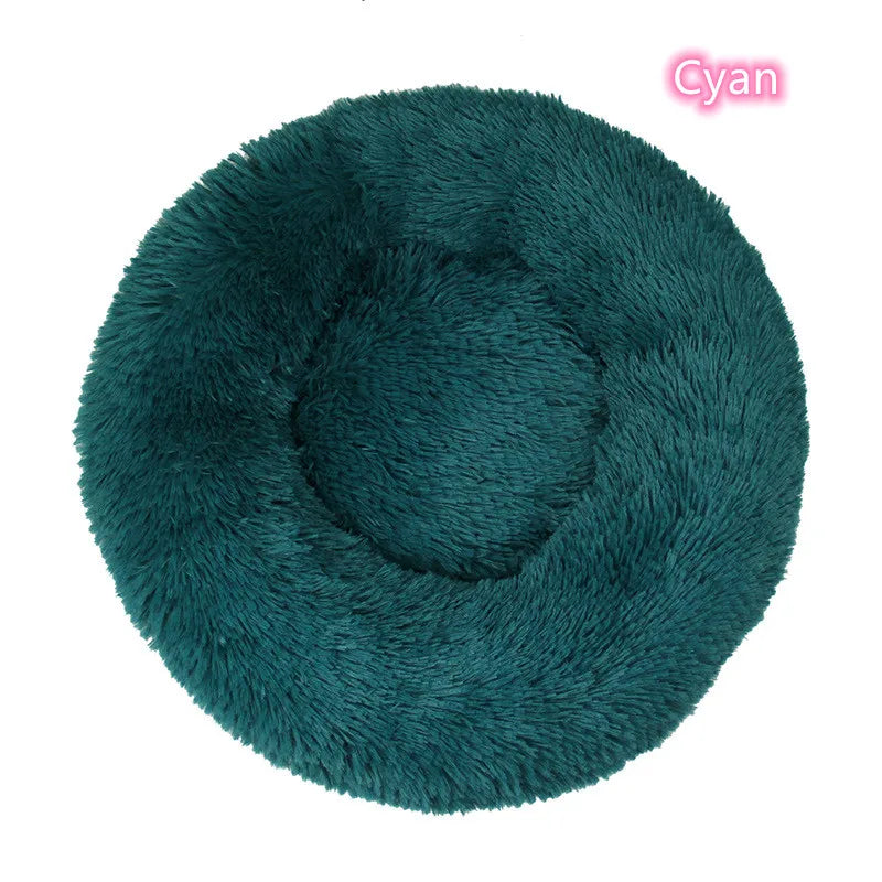 Lit Donut en Peluche Confortable pour Chat
