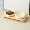 Elevated Ceramic Cat & Dog Bowl with Stand – 2-in-1 Food and Water Feeder