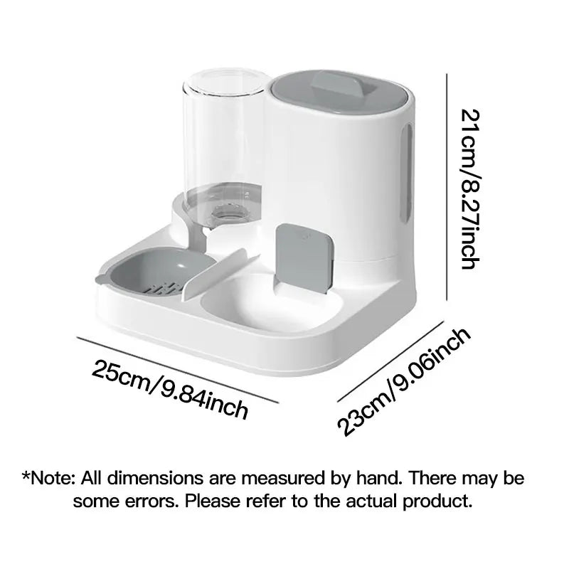 Gravity-Fed Cat Water Dispenser & Feeder with Spill-Proof Design