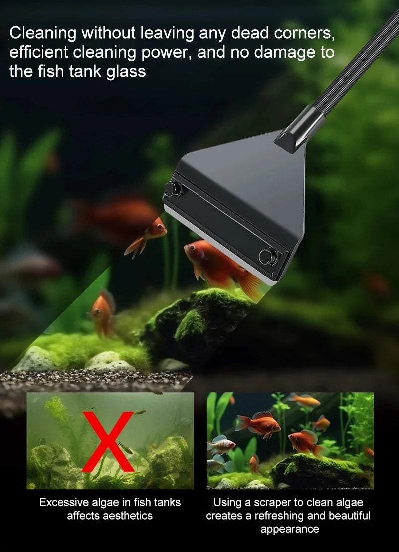 Racleur de verre d'aquarium extensible