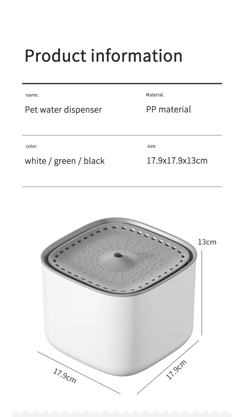 Fuente de Agua Automática para Gatos de 3L