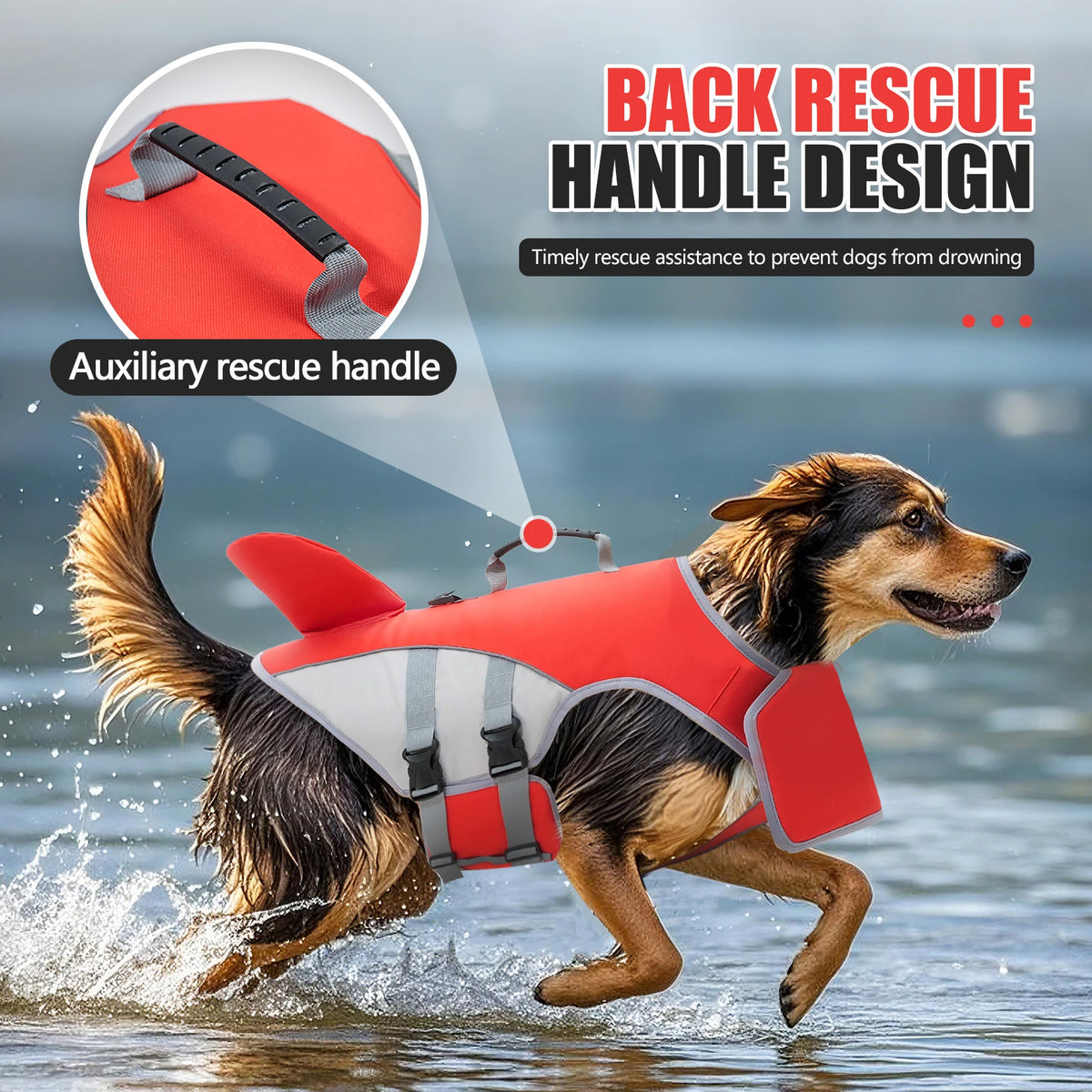 Adjustable Dog Life Vest for Swimming and Water Safety
