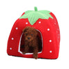 Lit pour animaux en peluche en forme de fraise