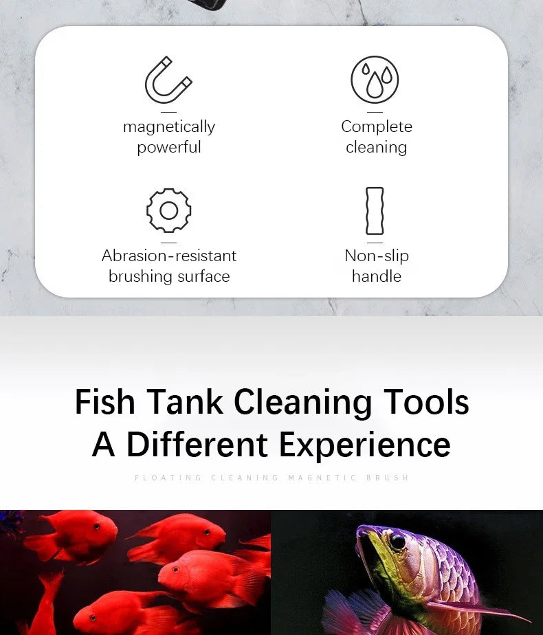 Double-Sided Magnetic Aquarium Glass Cleaner