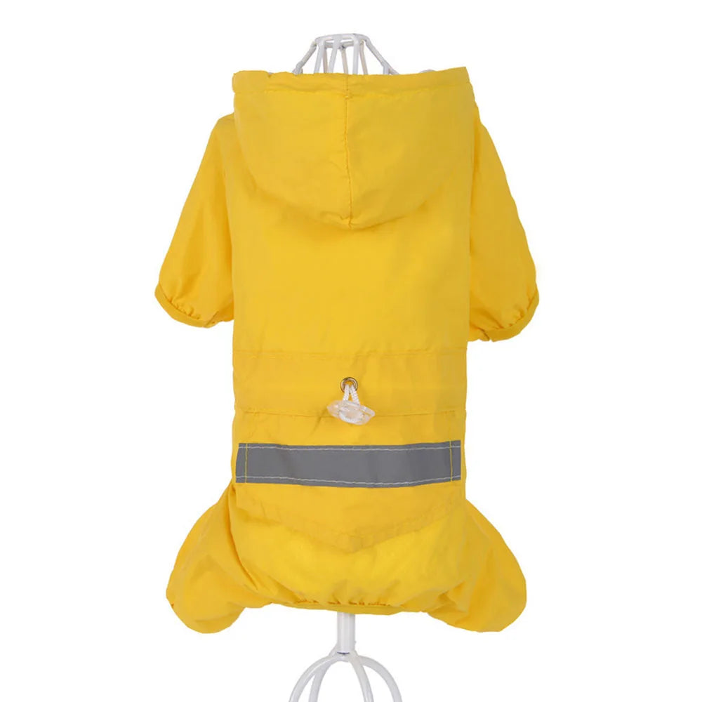 Adjustable Waterproof Dog Raincoat with Reflective Strap