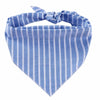 Blue White Striped Cotton Dog Bandana with Adjustable Fit