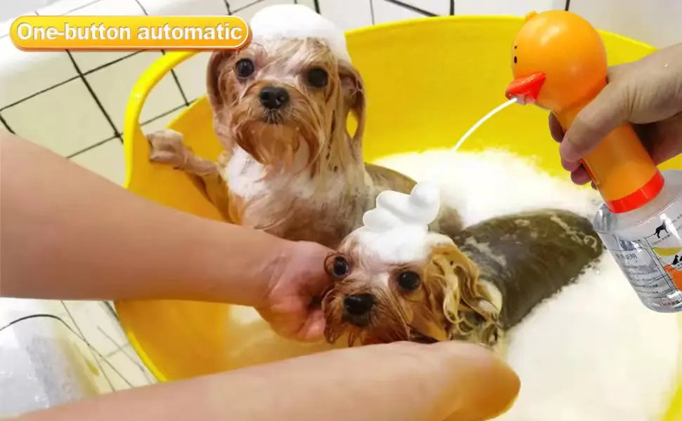 Cute Duck Electric Pet Bathing Foam Dispenser