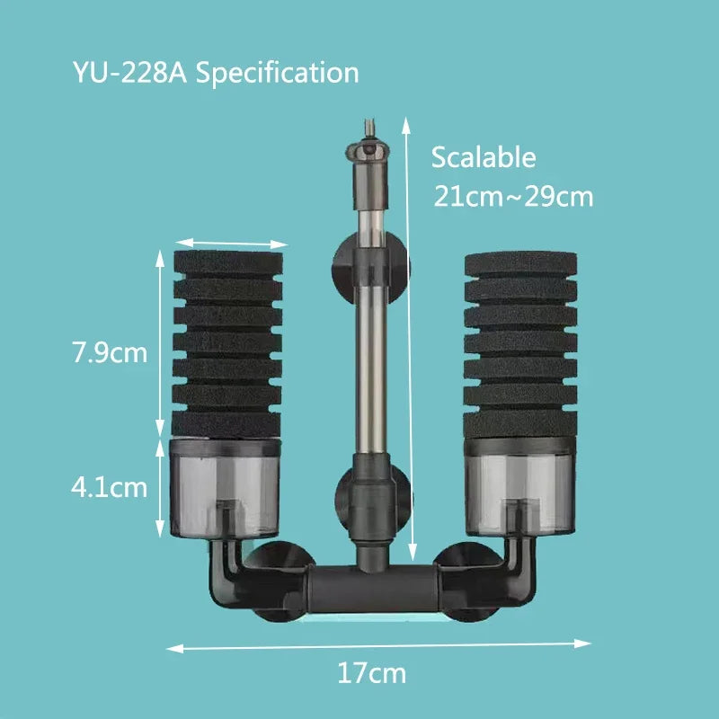 Aquarium Biochemical Sponge Filter with Air Pump Skimmer