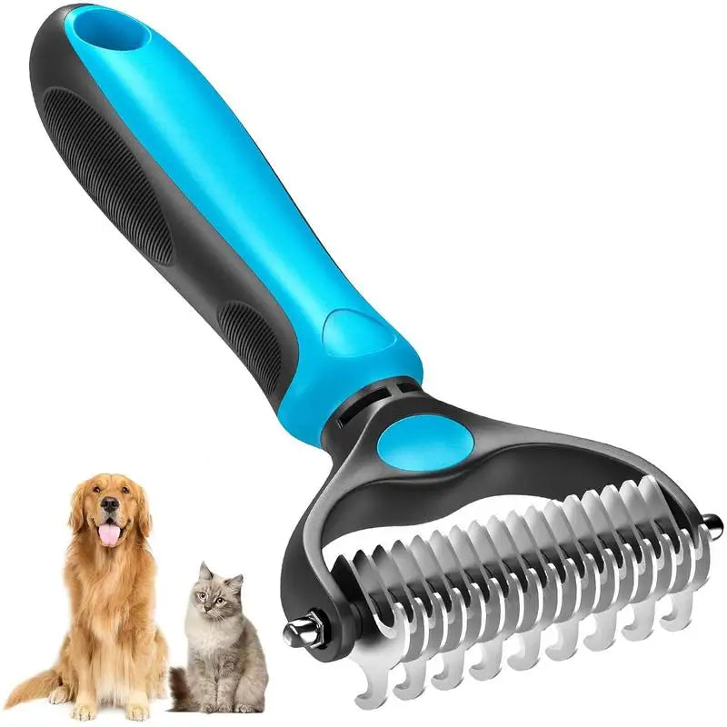 2-in-1 Pet Deshedding Brush for Dogs and Cats
