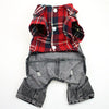 Classic Plaid Denim Jumpsuit for Small Dogs