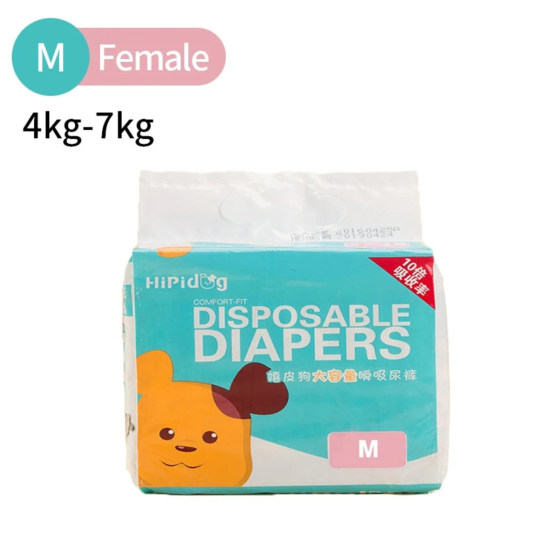 A package of disposable diapers for a female dog weighing 4kg-7kg