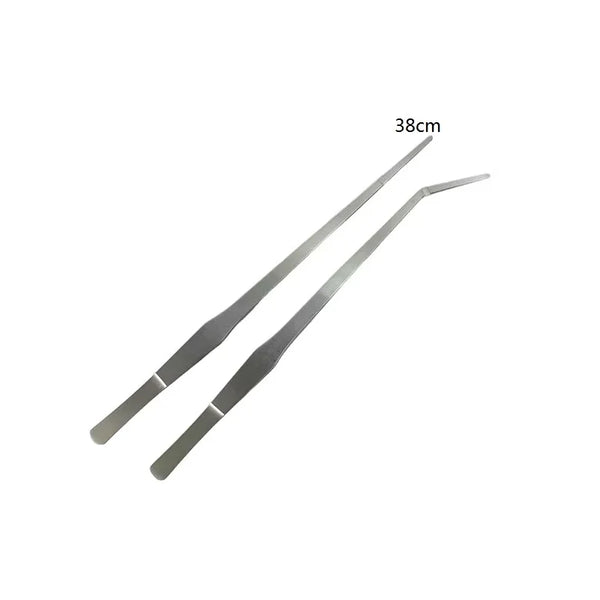 Stainless steel elbow aquarium plant tweezers measuring 38cm