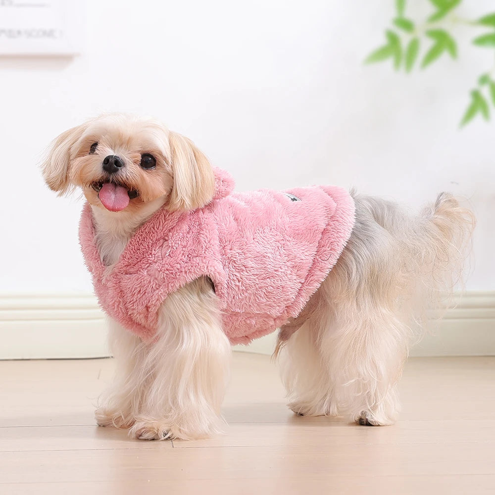 Cozy Fleece Dog Hoodie for Small and Medium Breeds