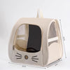 Beige faltbare Hundetasche mit transparentem Fenster und Netzpanel.