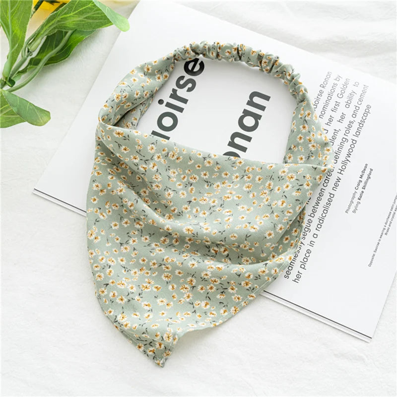 Boho Floral Print Cotton Triangle Hair Bandanas