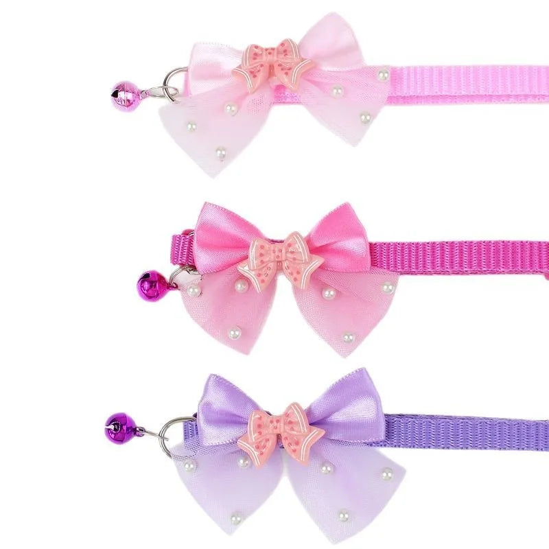 Adjustable Lace Bow Collar for Small Dogs and Cats