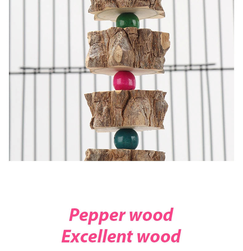 Juguete de Madera Natural para Perros Loro