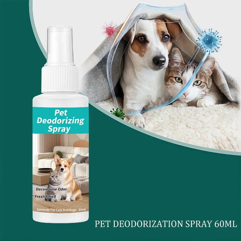 Pet Deodorizing Spray for Dogs & Cats – 60ml Odor Remover