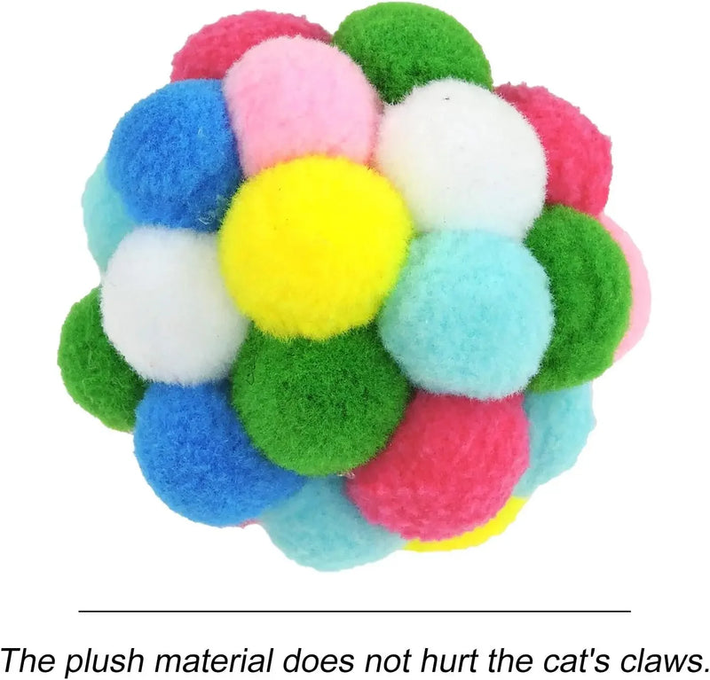 Balles de jouet pour chat en peluche avec grelots