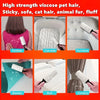 Lint roller used to remove pet hair and lint from various surfaces like clothing, car seats, furniture, blankets, beds, and c