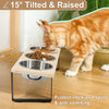 Soporte Elevado para Cuencos de Gato con 3 Cuencos de Acero Inoxidable
