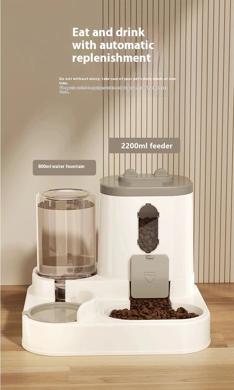 Gravity-Fed Pet Food and Water Station