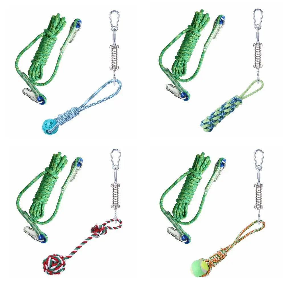 Cotton Rope Dog Spring Pole for Tug and Exercise